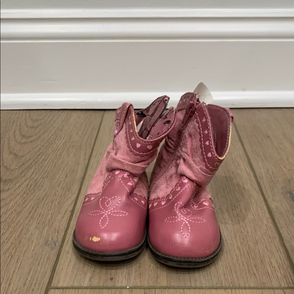 Kids Pink Western Boots